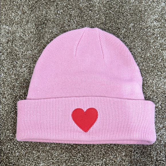 JoyLab Accessories - JoyLab Pink Beanie with Red Heart